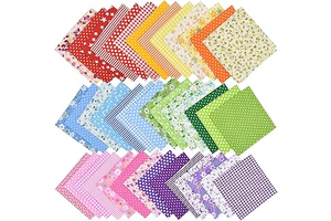 42Pcs 10"x10" Quilting Cotton Fabric Squares Sheets Pre-Cut Multi-Color Design Printed Floral Craft Fabric for DIY Sewing Scrapbooking Quilting: Print Design and Production Notes