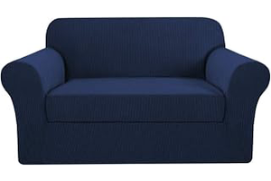 H.VERSAILTEX 2 Piece Loveseat Slipcovers Stretch Furnitue Cover Fit Lovesat Width Up to 70 Inch, Spandex Jacquard Fabric Sofa Protector Suit for: Jacquard Weave and Production Notes