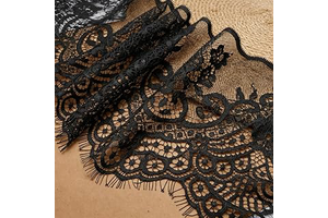 Uenhoy Black Eyelash Lace Trim, 7.8" Wide, 3 Yard, Floral Lace Ribbon: Fabric Sourcing and Quality Notes