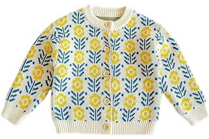 Toddler Girl Knit Cardigan Sweater: Jacquard Weave and Production Notes