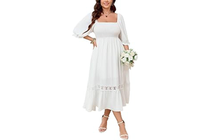 Womens 2026 Plus Size Fall Dresses White Bridal Shower Maxi Dress: OEM Production and Sizing Notes