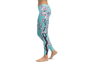 Cherry Blossom Leggings for Women Yoga Pants: Print Design and Production Notes