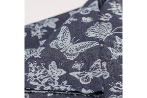 9.4 oz Unwashed Butterfly Jacquard Cotton Fabric, Deep Blue,180cm Width,Non-Stretch for Jeans,Jackets & DIY Sewing (3 Yard pre Cut): Jacquard Weave and Production Notes