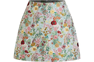 Mini Skirt Floral Jacquard Mid Waist A Line Skirts for Women Short Zipper Party Clubbing Date Casual: Jacquard Weave and Production Notes