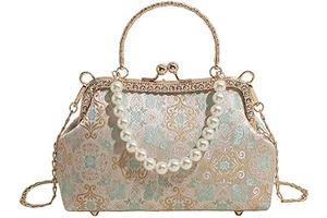 Floral Jacquard Top Handle Purse Pearl Chain Kiss Lock Crossbody Handbag: Jacquard Weave and Production Notes