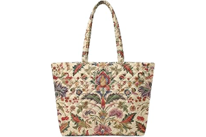 Quilted Tote Bag for Women Puffer Teacher Nurse Cotton Work Tote: Print Design and Production Notes