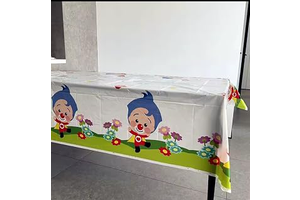 Mantel plastico de plim plim, 137x183 cm, Light White, Decorative Table Cover with Character PatternAmateur: Print Design and Production Notes