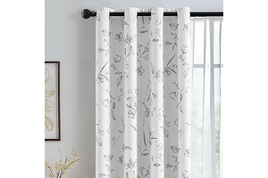 ChrisDowa 100% Grey Blackout Floral Curtains 84 Inches Long 2 Panels: Print Design and Production Notes