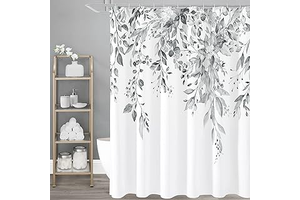 Gibelle Grey Eucalyptus Shower Curtain, Watercolor Floral Print, 72x72: Print Design and Production Notes