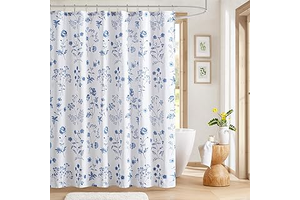 Martha Stewart 100% Cotton Floral Shower Curtain, 72 x 72, Blue: Print Design and Production Notes