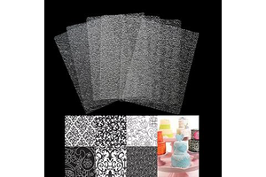 6 Pack Floral Texture Fondant Printing Mould Cake Embossed Impression Sheets Biscuit Cake Mold for Baking Cake Decoration: Print Design and Production Notes