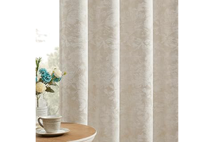 Beauoop Beige Floral Jacquard Blackout Curtains for Bedroom 52x84 2 Panels: Print Design and Production Notes
