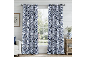 DriftAway Julia Blackout Curtains Grommet 2 Panels, W52xL84, Navy: Print Design and Production Notes