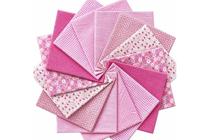 14PCS 10x10 Inch Pink Cotton Fabric Squares for Quilting, Pre-Cut Floral Patchwork Squares for Quilting & Sewing, Cotton Precut Fabric Squares: Print Design and Production Notes