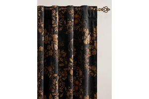 NICETOWN Black Vintage Floral Velvet Blackout Curtains 50x84 Inch 2 Panels: Print Design and Production Notes