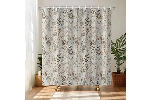 Farmhouse Beige Botanical Shower Curtain 72X72 Inches: Print Design and Production Notes