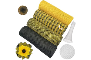 tyoungg 8 in 1 Kit Poly Burlap Decor Mesh Black Yellow Golden Sunflower Halloween Bee Wreath 4 Rolls DIY Kit 10 Inch X 5 Yard Each: Fabric Sourcing and Quality Notes