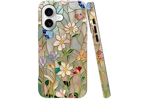 Case Compatible with iPhone 17,Fall Prevention Bright Hybrid 2-Layer Hard Shell Phone Case for Girls Boys,Stained Glass Bloom Flower: Print Design and Production Notes