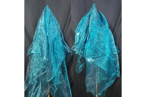 Two-Tone Iridescent Holographic Organza Fabric - 5.5 Yards by The Yard | Lightweight Sheer Tulle | for Wedding Dresses, Party Decor, DIY Crafts: Gradient Colour and QC Notes