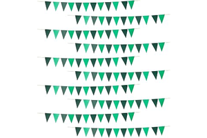 10pcs Green Triangle Pennant Banner Paper Hanging Decoration: Ombre Dyeing and Production Notes