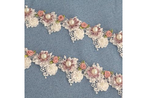 2 Yard Vintage Pearl Flower Ribbon Scallop Edge Trim Sewing Lace Trim Handmade DIY Sewing Supplies for Dress Embellishment (Pearl lace): Fabric Sourcing and Quality Notes