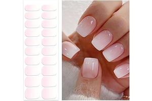 Semi Cured Gel Nail Strips | Gel Nail Stickers with UV Light Required | Salon Quality, Easy Application and Removal（Pink Ombre）: Ombre Dyeing and Production Notes