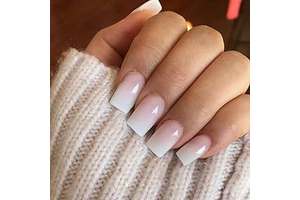 KQueenest Ombre Pink Press on Nails Short Medium Square Glue on Nails White and Pink, French Fake Nails Short Coffin, Acrylic Nails Press on: Ombre Dyeing and Production Notes