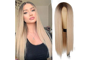 Xinran Long Blonde Ombre Wig Lace Front Synthetic Wig Women 30 Inch: Ombre Dyeing and Production Notes
