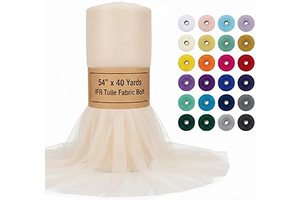 AK TRADING CO. 54" x 40 Yards IFR Tulle Fabric Bolt for Weddings, Decorations, Arts & Crafts, DIY Tutu Skirts & Costumes - Ivory: Ombre Dyeing and Production Notes