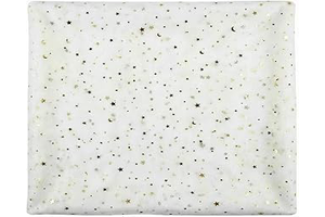 Glitter Tulle Fabric with Star Moon Sequin, 3 Yard x 59" Wide Rolls,Sparkly Sheer Material for Tutu Skirts & Decor(Ivory): Ombre Dyeing and Production Notes