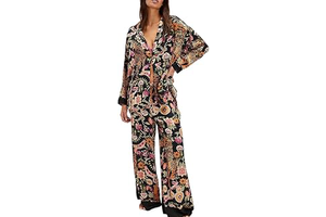 Womens Satin Pajamas Set Western Silk Pjs Long Sleeve Loungewear: Print Design and Production Notes