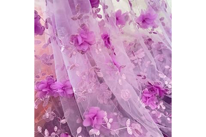 Tulle Fabric by Yard 3D Flower Embroidery Women Skirt with Soft Tulle Lace Fabric - 59 Inch Wide, for DIY Clothing Design, Wedding Dresses: Ombre Dyeing and Production Notes