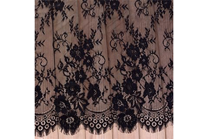 3 Yards French Eyelash Lace Fabric Floral Embroidered Lace Fabric for Clothes Wedding Dress Sewing Home Decoration (59" W x 3 Yards, Black): Fabric Sourcing and Quality Notes