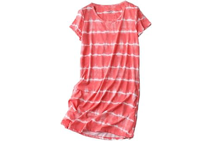 Women's Cotton Nightgown Short Sleeve Printed Sleep Shirt Loose Fit: OEM Production and Sizing Notes