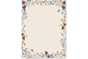 AnyDesign 80 Sheet Floral Letterhead Vintage Wildflower Letter Paper Retro Flower Letter Writing Paper for Invitation Office School Printing: Print Design and Production Notes