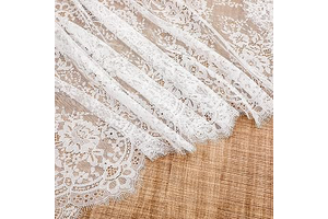 Floral Embroidered Laces Fabric, 15.75" Wide 3 Yard White Eyelash Lace Fabric Lace Ribbon, Laces Trim Ribbon for Wedding, Sewing, DIY Crafting: Fabric Sourcing and Quality Notes