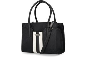 Womens Sandy Jr. Top Handel Satchel with Removable Crossbody Strap: Jacquard Weave and Production Notes
