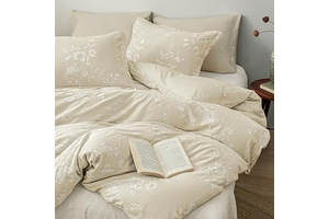 PHF Stone-Washed 100% Cotton Duvet Cover King Size, 104"x90", Formal Grey: Jacquard Weave and Production Notes