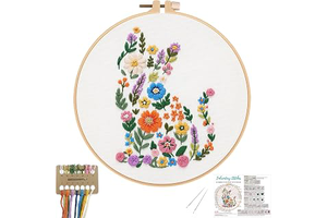Nuberlic Embroidery Kit for Beginner,Floral Embroidery Practice Kit: Print Design and Production Notes