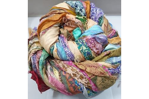 42 Yards Unstitched Silk Sari Ribbon Yarn Tassels SKEINS Dull Muted Shades Journal Scrapbook Craft Project Decor Strips India lot Beauty: Fabric Sourcing and Quality Notes