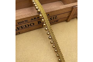 3Yard DIY Hand-Stitched Pearl Glitter Beads Woven lace Ribbon Wedding Dress Collar DIY Sewing Decal (E-2 Model is 1cm Wide, and the Gold Pearl: Fabric Sourcing and Quality Notes