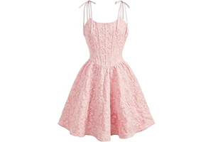 Girl's Elegant Floral Jacquard Dress A Line Tie Shoulder Party Dress: Jacquard Weave and Production Notes