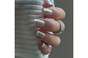 CurvLife Short Square French Tip Press On Nails, Classic Edge White: Ombre Dyeing and Production Notes