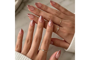 Brown Press on Nails Almond, Ombre, Chrome, Short, 24Pcs: Ombre Dyeing and Production Notes