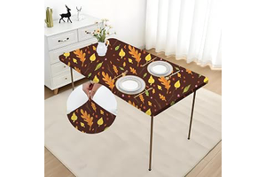 Fall Brown Rectangle 4 ft Table Cover Fitted with Elastic 36x48 Inch: Print Design and Production Notes
