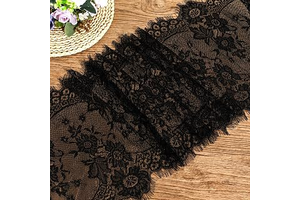Floral Black Lace Fabric 13.78" Wide 3.28 Yard Black Eyelash Lace Ribbon: Fabric Sourcing and Quality Notes