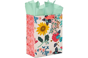 Hallmark 9" Medium Gift Bag with Tissue Paper (Bright Flowers): Print Design and Production Notes