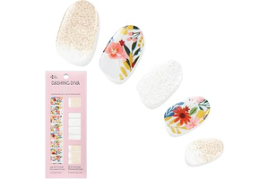 Dashing Diva Gloss Nail Strips - Wallflower Frenzy - UV Free, Chip Resistant, Long Lasting Gel Stickers - Contains 32 Wraps, 1 Prep Pad, 1 File: Ombre Dyeing and Production Notes