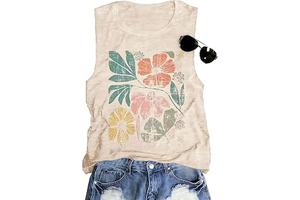 Womens Tank Tops Boho Casual Summer Tops Crew Neck Sleeveless Beach Graphic Shirts Muscle Workout Tunic Tops: Print Design and Production Notes