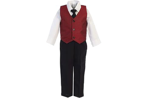 Lito C563 Boys Holiday Christmas Jacquard Vest and Pants Set: Jacquard Weave and Production Notes